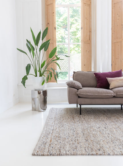 Wollen Vloerkleed Beige/Wit Gemeleerd Vik - Vloerkledenloods
