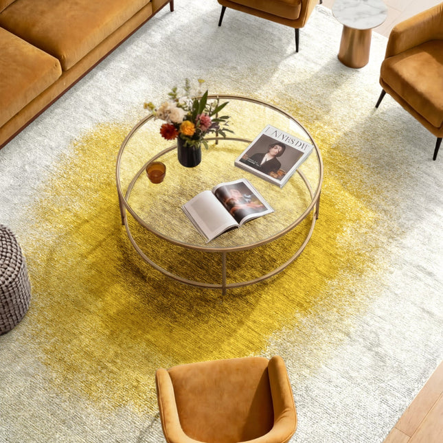 Vloerkleed Drop Gold Moos 2100 - Louis De Poortere