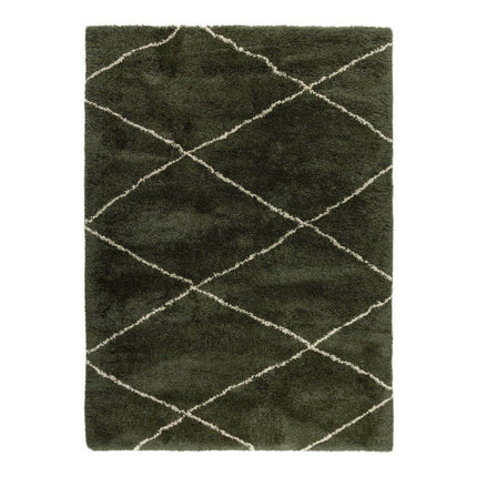 Berber vloerkleed hoogpolig Groen/Cream - scandinavisch - nea - Vloerkledenloods