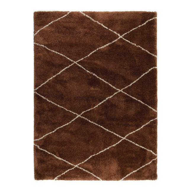 berber vloerkleed hoogpolig roest/cream - scandinavisch - nea - Vloerkledenloods