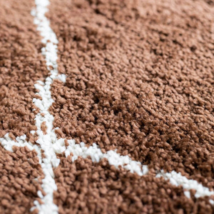 Berber vloerkleed rond hoogpolig Roest/Cream - scandinavisch - nea - Vloerkledenloods
