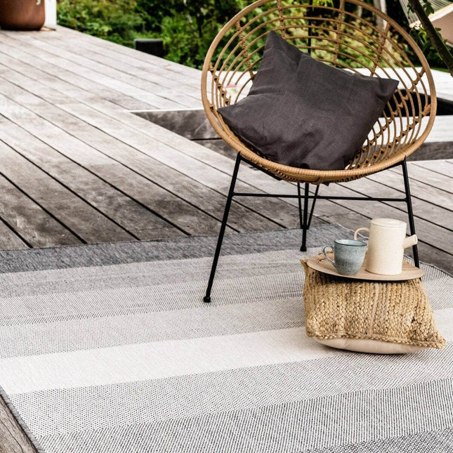 Buiten vloerkleed Boa - Zwart/Wit - dubbelzijdig - EVA Interior - Vloerkledenloods