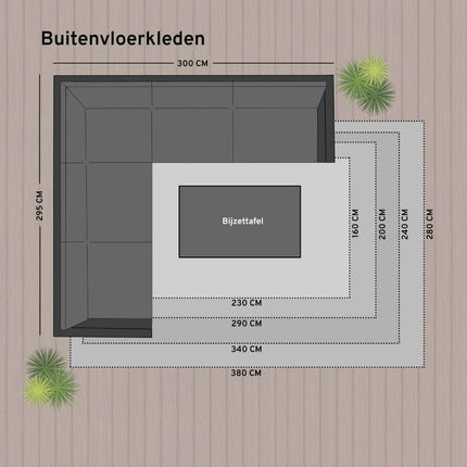 Buiten vloerkleed Boa - Zwart/Wit - dubbelzijdig - EVA Interior - Vloerkledenloods