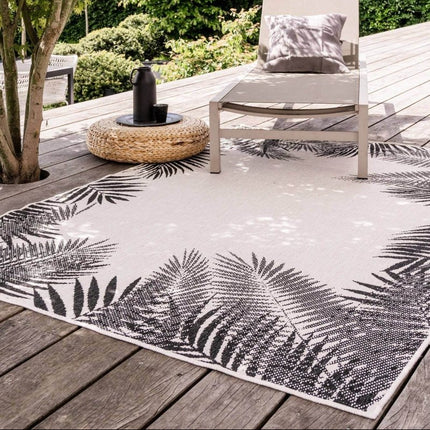 Buiten vloerkleed Leaf - Zwart - dubbelzijdig - EVA Interior - Vloerkledenloods