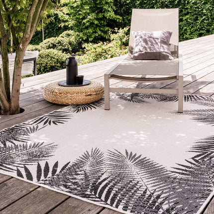 Buiten vloerkleed Leaf - Zwart - dubbelzijdig - EVA Interior - Vloerkledenloods