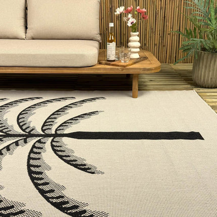 Buitenkleed Breeze zwart/wit - Interieur05 - Vloerkledenloods