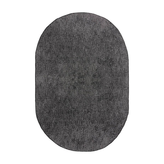 Buitenkleed Dahl Ovaal - Zwart - Dubbelzijdig - Vloerkledenloods