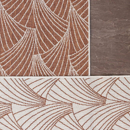 Buitenkleed Deco roest/wit dubbelzijdig - Vloerkledenloods