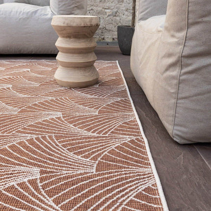 Buitenkleed Deco roest/wit dubbelzijdig - Vloerkledenloods