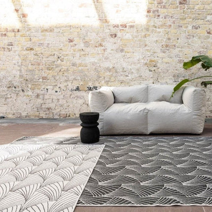 Buitenkleed Deco zwart/wit dubbelzijdig - Vloerkledenloods