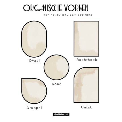 Buitenkleed Druppel Mono - Zwart/Wit - Dubbelzijdig - EVA Interior - Vloerkledenloods