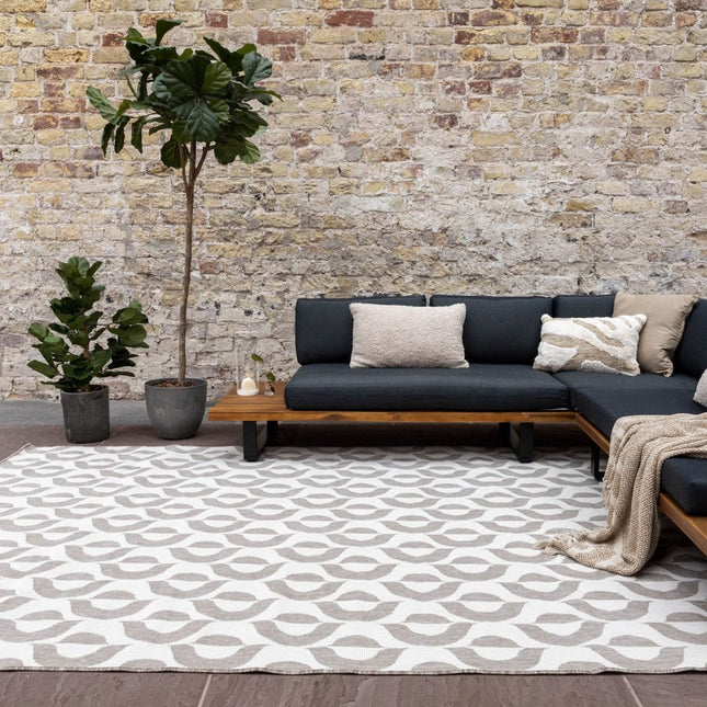 Buitenkleed Esta - Naturel/Wit - dubbelzijdig - EVA Interior - Vloerkledenloods