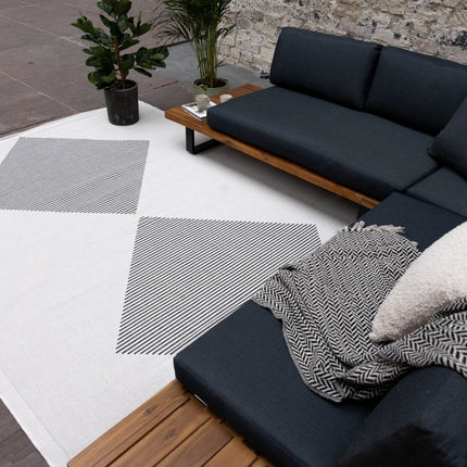 Buitenkleed Kite - Zwart/Wit - dubbelzijdig - EVA Interior - Vloerkledenloods