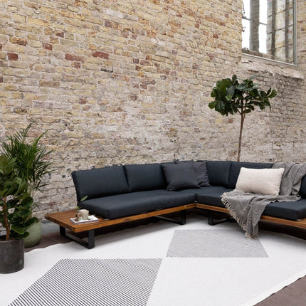 Buitenkleed Kite - Zwart/Wit - dubbelzijdig - EVA Interior - Vloerkledenloods