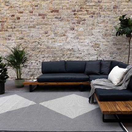 Buitenkleed Kite - Zwart/Wit - dubbelzijdig - EVA Interior - Vloerkledenloods