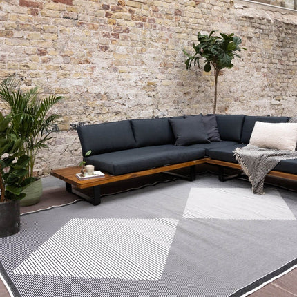 Buitenkleed Kite - Zwart/Wit - dubbelzijdig - EVA Interior - Vloerkledenloods