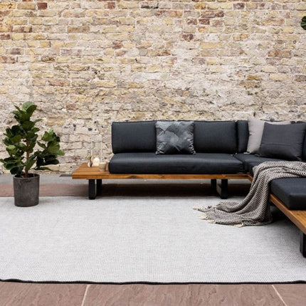 Buitenkleed Mono - Ronde hoek - Zwart/wit - dubbelzijdig - EVA Interior - Vloerkledenloods