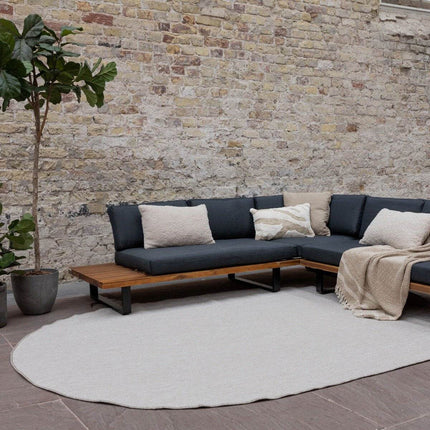 Buitenkleed Ovaal Mono - Grijs/Wit - Dubbelzijdig - EVA Interior - Vloerkledenloods