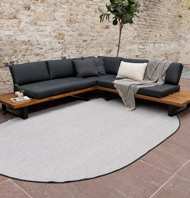 Buitenkleed Ovaal Mono - Zwart/Wit - Dubbelzijdig - EVA Interior - Vloerkledenloods