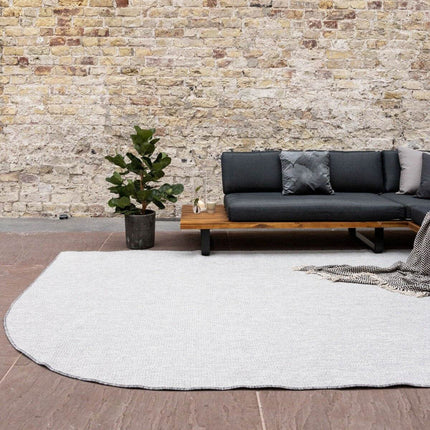 Buitenkleed Ronde hoek - Mono - Grijs/Wit - Dubbelzijdig - EVA Interior - Vloerkledenloods