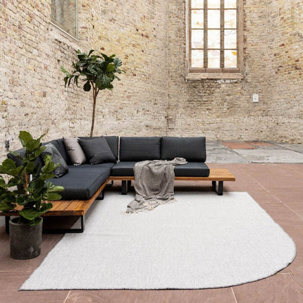 Buitenkleed Ronde hoek - Mono - Grijs/Wit - Dubbelzijdig - EVA Interior - Vloerkledenloods