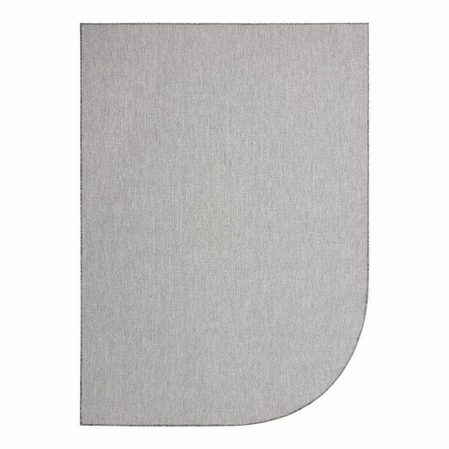 Buitenkleed Ronde hoek - Mono - Grijs/Wit - Dubbelzijdig - EVA Interior - Vloerkledenloods