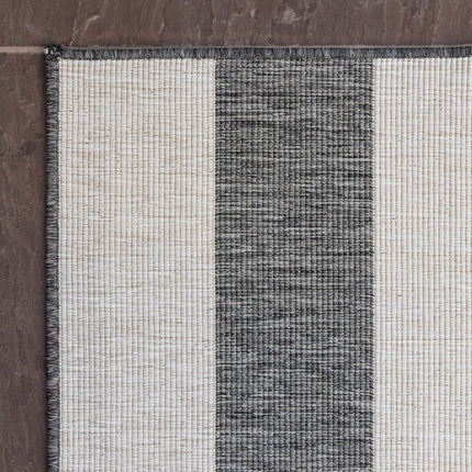 Buitenkleed Stripes Grijs/Wit dubbelzijdig - Vloerkledenloods