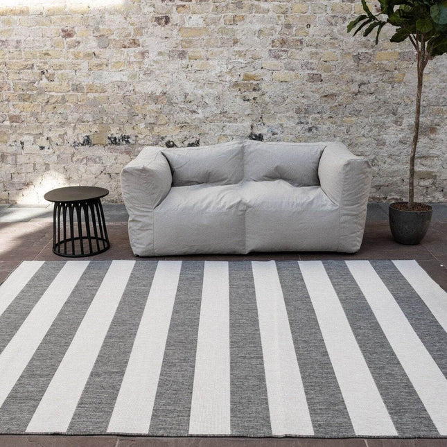 Buitenkleed Stripes Grijs/Wit dubbelzijdig - Vloerkledenloods