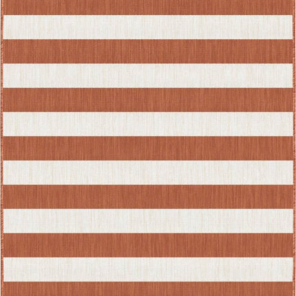 Buitenkleed Stripes roest/wit dubbelzijdig - Vloerkledenloods