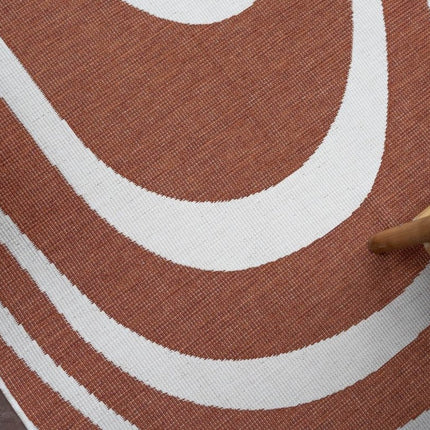 Buitenkleed Swirl Rechthoek - Roest - Dubbelzijdig - Vloerkledenloods