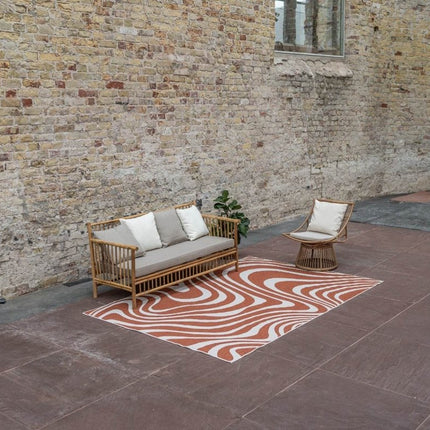 Buitenkleed Swirl Rechthoek - Roest - Dubbelzijdig - Vloerkledenloods