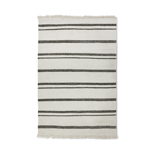 HKliving gestreept wollen Kelim cream 200x300cm - Vloerkledenloods