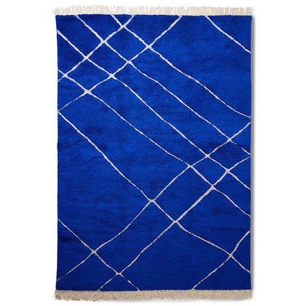 HKliving handgeknoopt wollen vloerkleed cobalt 200x300cm - Vloerkledenloods