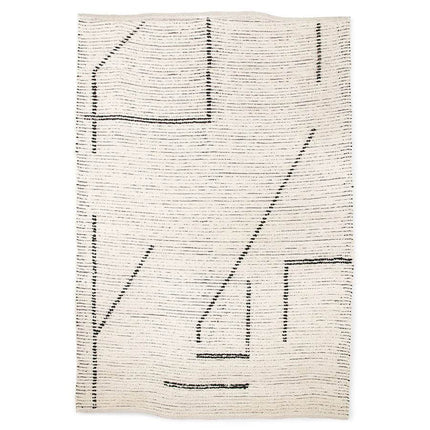 HKliving handgewoven vloerkleed cream/charcoal 200x300cm - Vloerkledenloods