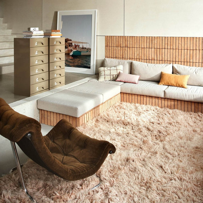 HKliving hoogpolig vloerkleed soft pink 200x300cm - Vloerkledenloods