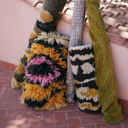 HKliving rond fluffy vloerkleed Dunes 145cm - Vloerkledenloods
