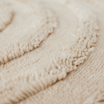 HKliving rond wollen vloerkleed creme 150cm - Vloerkledenloods