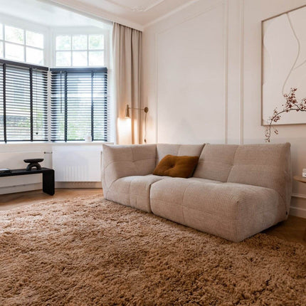 Hoogpolig Vloerkleed Pilo Bruin Polyester Interieur05 - Vloerkledenloods