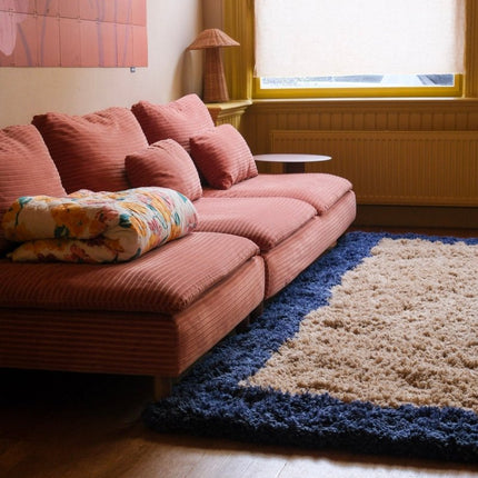 Hoogpolige Vloerkleden - Hoogpolig vloerkleed Pilo beige/blauw polyester Interieur05 - Vloerkledenloods