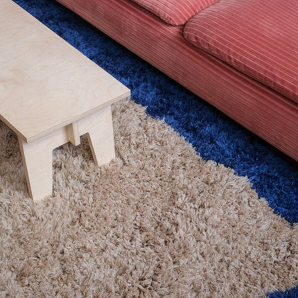 Hoogpolige Vloerkleden - Hoogpolig vloerkleed Pilo beige/blauw polyester Interieur05 - Vloerkledenloods