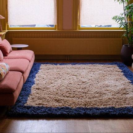 Hoogpolige Vloerkleden - Hoogpolig vloerkleed Pilo beige/blauw polyester Interieur05 - Vloerkledenloods