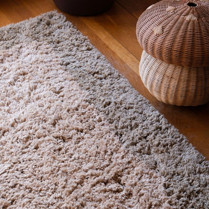Hoogpolige Vloerkleden - Hoogpolig vloerkleed Pilo groen/beige polyester Interieur05 - Vloerkledenloods