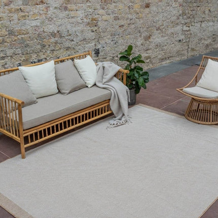 Jute buitenkleed Naturel Border - Vloerkledenloods