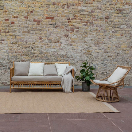 Jute buitenkleed Naturel Border - Vloerkledenloods