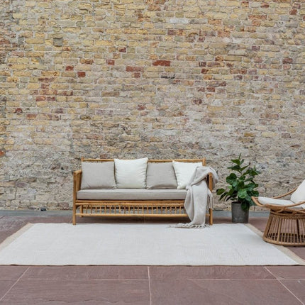 Jute buitenkleed Naturel Border - Vloerkledenloods