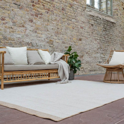 Jute buitenkleed Naturel Border - Vloerkledenloods