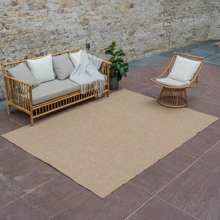 Jute buitenkleed Naturel Uni - Vloerkledenloods
