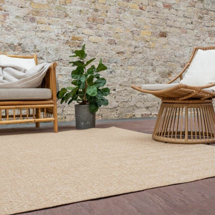 Jute buitenkleed Naturel Visgraat - Vloerkledenloods