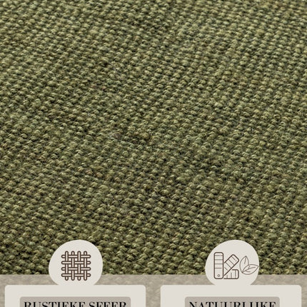 Juten vloerkleden - Hanse Home bouclé juten vloerkleed Jaipur Junglegroen - Vloerkledenloods