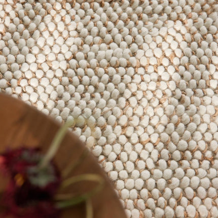 Juten vloerkleden - Villeroy & Boch 1770 wollen vloerkleed Peas Naturel Crème Beige - Vloerkledenloods